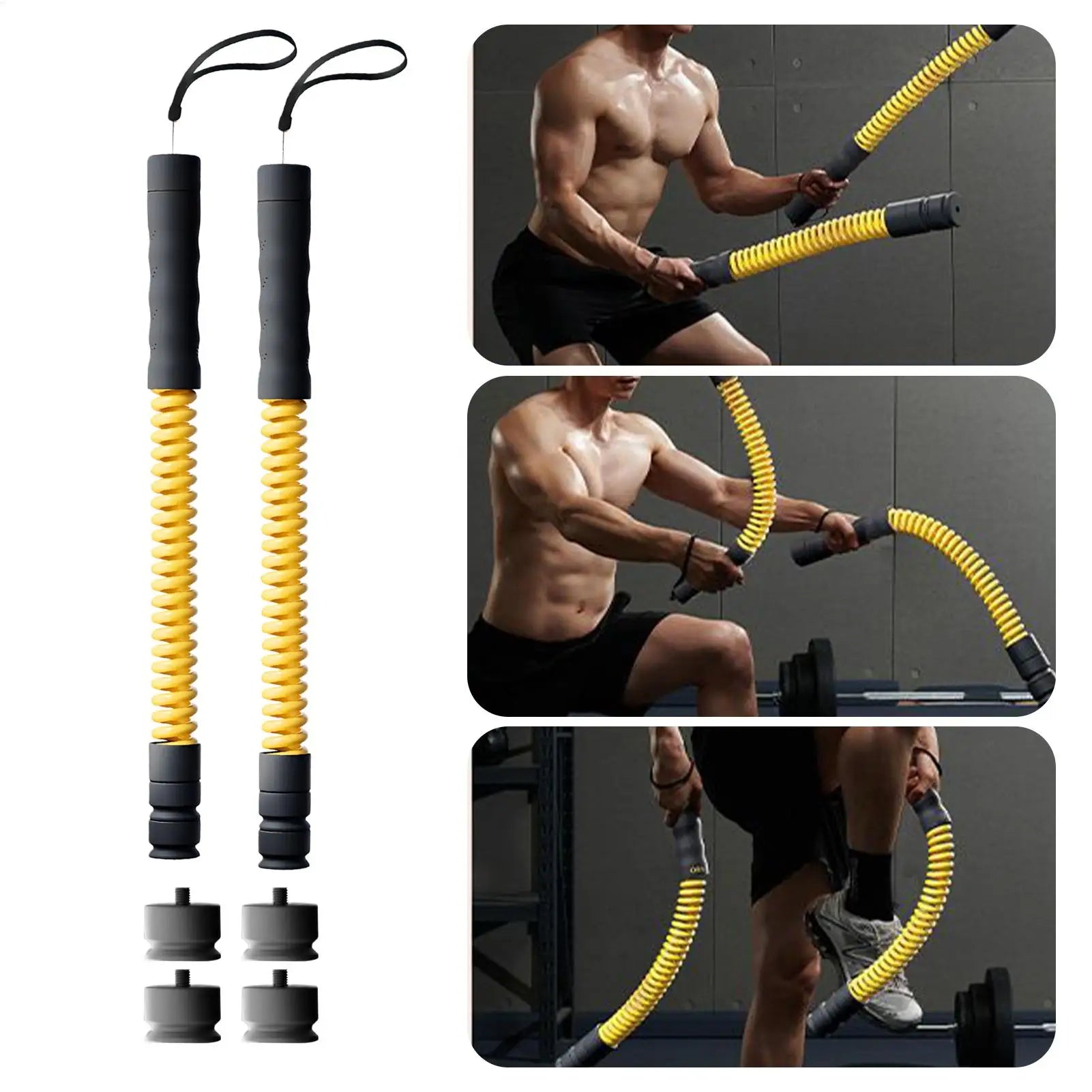 2pcs Adjustable Fitness Ropes Home Gym Battle Ropes Weighted Gym Exercise Equipment For Athletes Boxers Bodybuilders