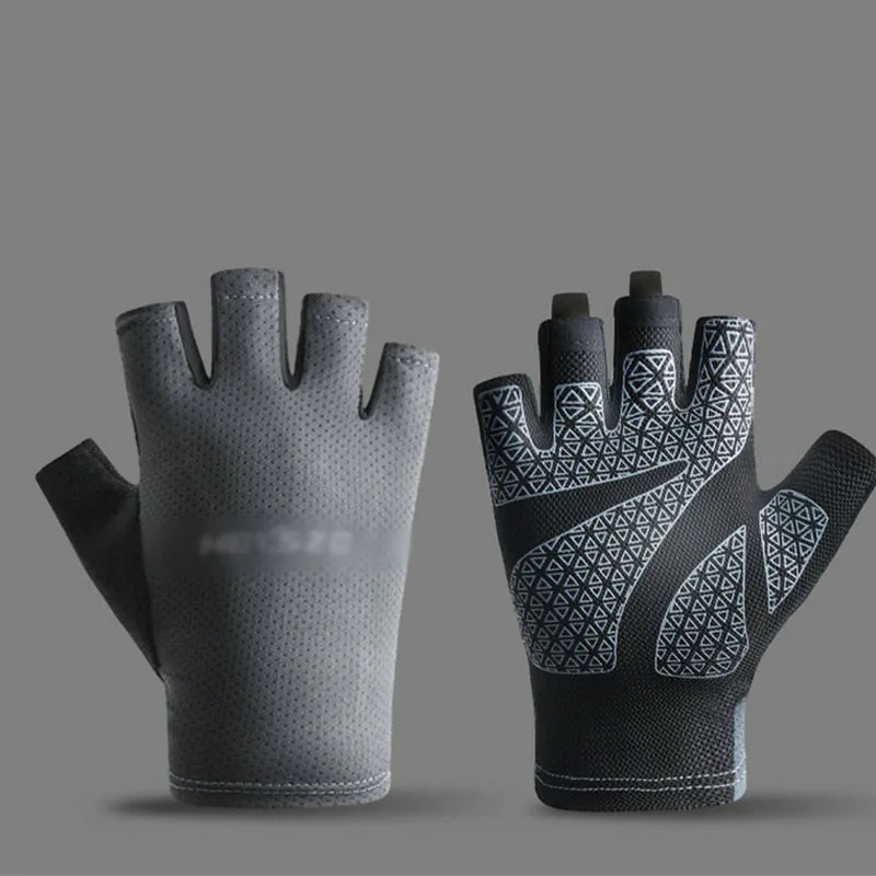 Professional Gym Fitness Breathable Anti-Slip Women Men Half Finger Summer Fishing Cycling Fingerless Gloves Female Bicycle Bike