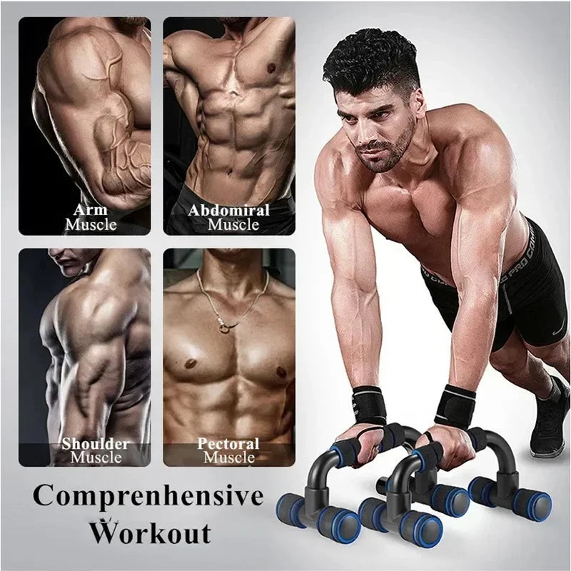 GYM Non-Slip H-Shaped Push Up Bar,Handles Home Fitness Equipment for Arm Chest Workout Anti-Skid Support Stand Fitness Sport 2pc