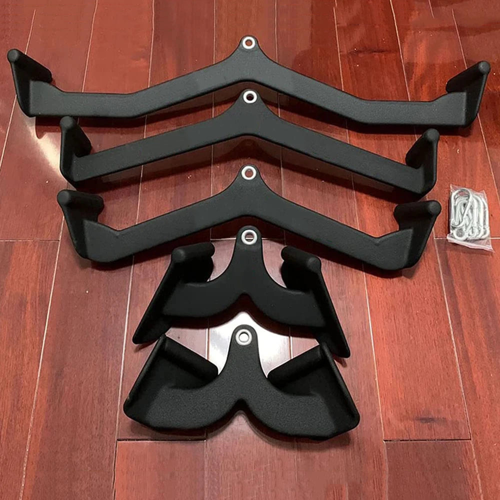 Home Gym Fitness Rowing V-Bar Pully Cable Machine Attachments Biceps Triceps Back Blaster Handle Pull Down Hand Grips