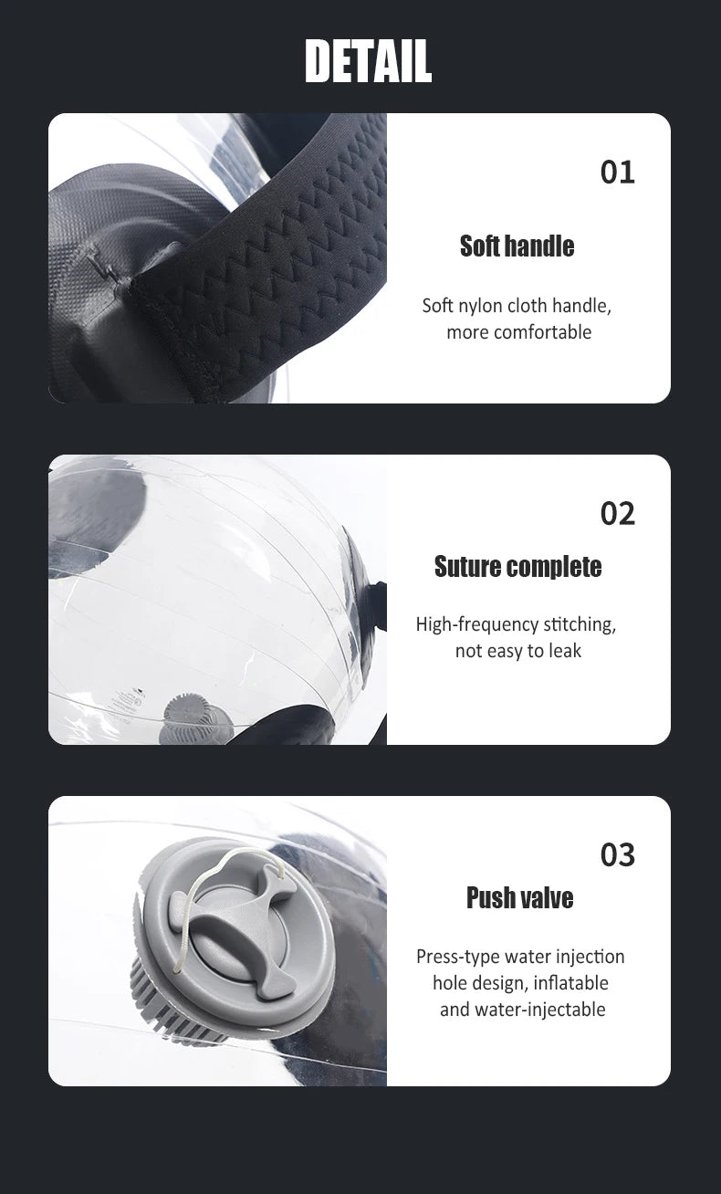 Water Filled Exercise Ball Fitness Aqua Ball Weightlifting Hydration Bag Kettle Dumbbells Home Gym Equipment Strength Training